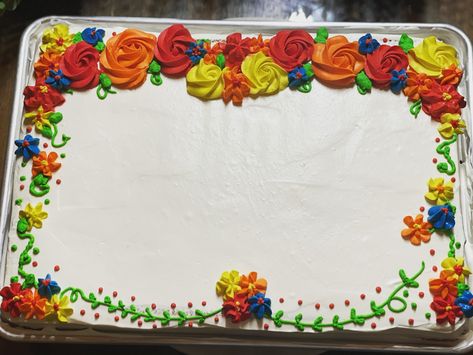 Mexican Sheet Cake, Fiesta Theme Sheet Cake, Fiesta Sheet Cake Mexican, Tres Leches Sheet Cake, Fiesta Sheet Cake, Mexican Flag Birthday Cake, Mexican Theme Sheet Cake, Mexican Birthday Cake, Freezer Cake