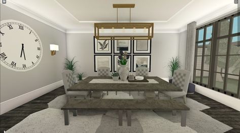 Bloxburg Interior Ideas Dining Room, Roblox Bloxburg Dining Room Ideas Modern, Suburban Dining Room Bloxburg, Bloxburg Dining Room Ideas Realistic, Modern Dining Room Bloxburg, Bloxburg Modern Dining Room, Dining Room Ideas Bloxburg, Bloxburg Dining Room, Bloxburg Decor