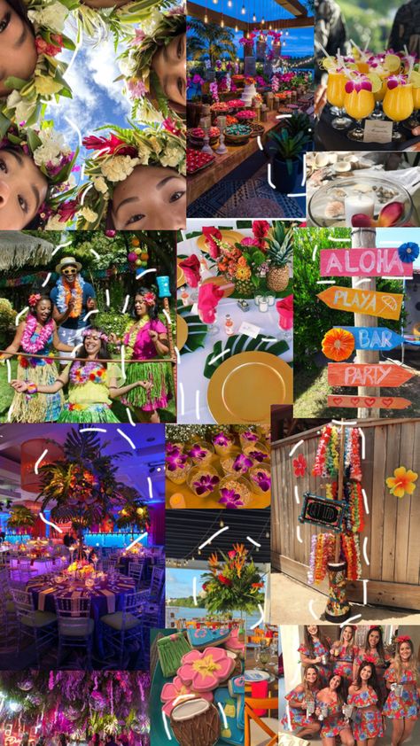 Hawaii Sweet 16, Tropical Quinceanera Theme, Tropical Bday Party Ideas, Luau Sweet 16 Party Ideas, Hawaii Party Theme, Tropical Birthday Party Ideas, Tropical Sweet 16, Hawai Party, Malibu Party