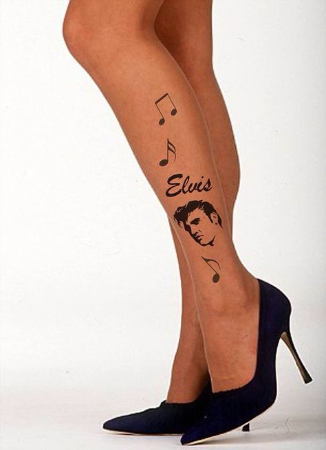 Elvis Guitar, Elvis Tattoo, Tattoo Chart, Cute Simple Tattoos, Guitar Tattoo, Tattoo People, Leg Sleeve Tattoo, Elvis Presley Photos, Leg Sleeves