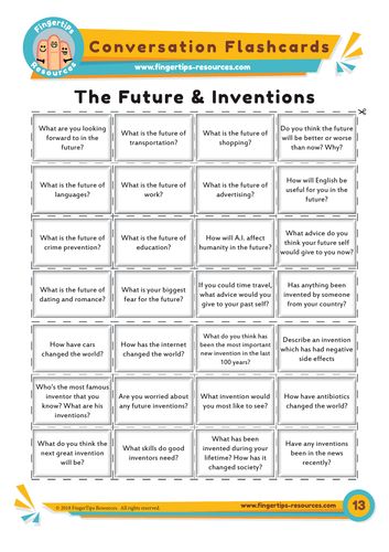 19 Engaging ESL Activities To Master Future Tense - Teaching Expertise Future Speaking Cards, Future Tense Activities, Future Inventions, Tenses Exercises, Speaking Cards, Tenses English, Diary Entries, English Speaking Practice, Future Tense