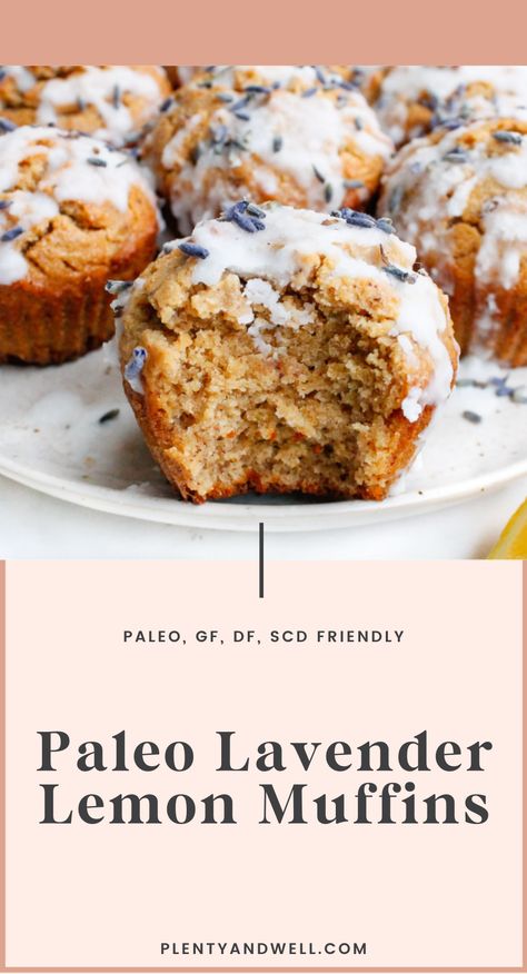 Paleo Lavender Lemon Muffins — plenty and well Healthy Lavender Recipes, Lavender Lemon Muffins, Paleo Lavender Recipes, Lavender Muffins, Lavender Food, Lavender Growing, Gf Muffins, Lavender Dessert, Healthy Bakes