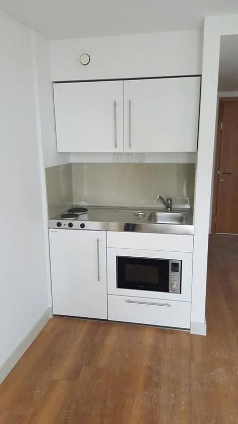 Mini Kitchens, Micro Kitchen, Kitchen Tiny, Tiny Kitchen Design, Small Apartment Kitchen, Tiny House Kitchen, Student Accommodation, Studio Kitchen, Compact Kitchen