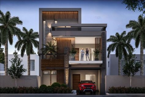 22 Ft Front Elevation, Front Elevation Designs 22ft, 30 Ft Front Elevation, 30 Ft Front Elevation Modern, 30 Feet Front Elevation Modern, Dubai Tower, Architecture Roof, Morden House, Roof Terrace Design