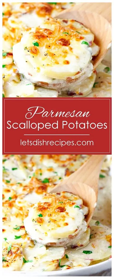 Cheese Potatoes Recipes, Home Interior Entrance, Parmesan Scalloped Potatoes, Potluck Favorites, Interior Entrance, Scalloped Potatoes Recipe, Parmesan Cheese Potatoes, Potatoes Recipes, Easy Potato Recipes