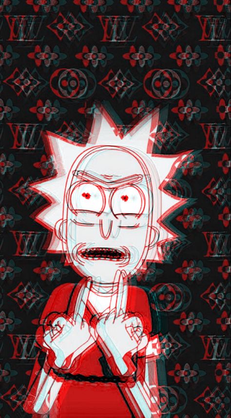 Rick And Morty Red Wallpaper, Flipping Off Wallpaper, Trippy Rick And Morty, Morty Wallpaper, Off Wallpaper, Flipping Off, Rick And Morty Image, Supreme Wallpaper, Red Wallpaper