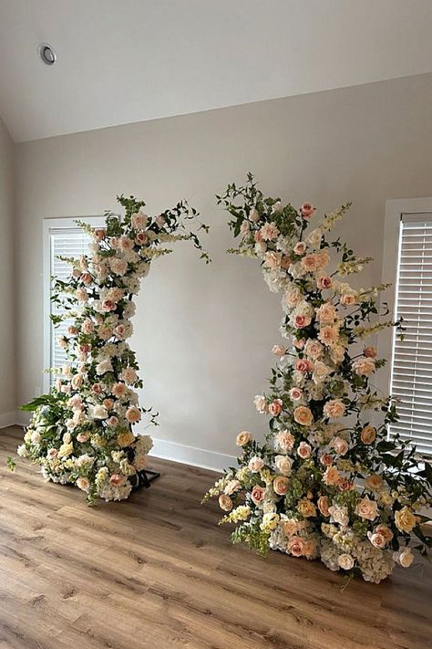 One wedding arch style feels ideal for any ceremony. I’m obsessed with this style for making a statement. Keep that to your dream arch collection. Wedding Arch Inspiration, Heart Wedding Arch, Wedding Arches With Flowers, Door Wedding Arch, Unique Wedding Arch Ideas, Flower Arch Wedding, Diy Wedding Arch, Floral Arch Wedding, Wedding Arches