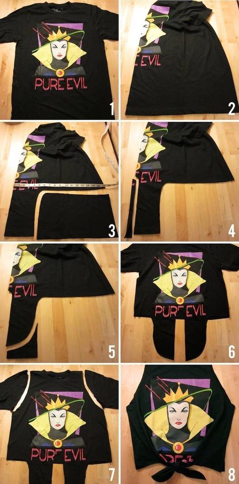 14 Cute DIYs To Make An Old Band T-Shirt Cool Again Diy Crop Top, Shirt Tutorial, Scene Girl, Diy Clothes Refashion, Diy Tie, Diy Vetement, Shirt Diy, Diy Fashion Clothing, Kleidung Diy