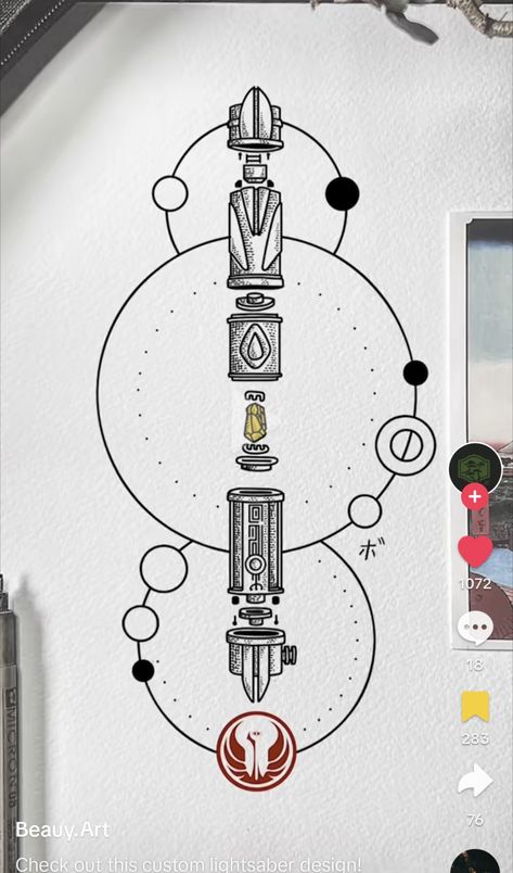 Lightsaber Drawing, Lightsaber Tattoo, Cosmic Tattoo, Custom Lightsaber, Lightsaber Design, Star Wars Planets, Nerd Tattoo, Key Tattoos, Planet Tattoos