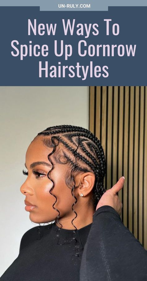 Looking for a fresh and vibrant take on the timeless cornrow style? Discover new ways to spice up cornrow hairstyles that are guaranteed to make a statement! From unique partings to eye-catching accessories and intricate designs, we've got you covered!#CornrowCraze #BraidIdeas #HairInspo #AfricanBraids #NaturalHairTrends Cornrow With Curly Ends, Simple Cornrow Styles For Black Women, Feed In Braids Cornrows Black Women, Up Cornrow Hairstyles, Trending Cornrow Hairstyles 2024, Crow Rows Braids, Cornrows Braids For Black Women 2024, Cainrow Hairstyles, Simple Cornrow Ideas