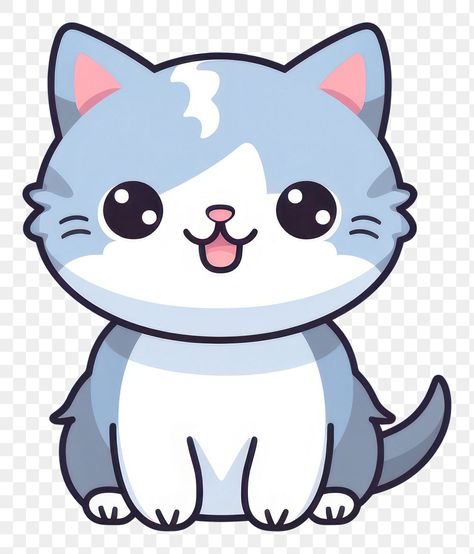 Aesthetic Pngs, Kitten Illustration, Cartoon Kitten, Chubby Cat, Blue Png, Png Elements, Cartoon Cartoon, Cartoon Eyes, Cartoons Png