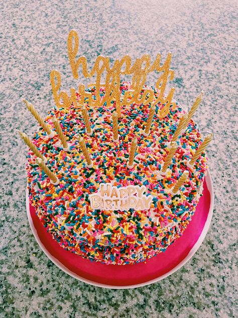 #pink #21stbirthday #birthdaycakeideas 21st Birthday Cake, Grad Party, Grad Parties, Pretty Cakes, 21st Birthday, Sprinkles, Birthday Cake, Cake, Birthday