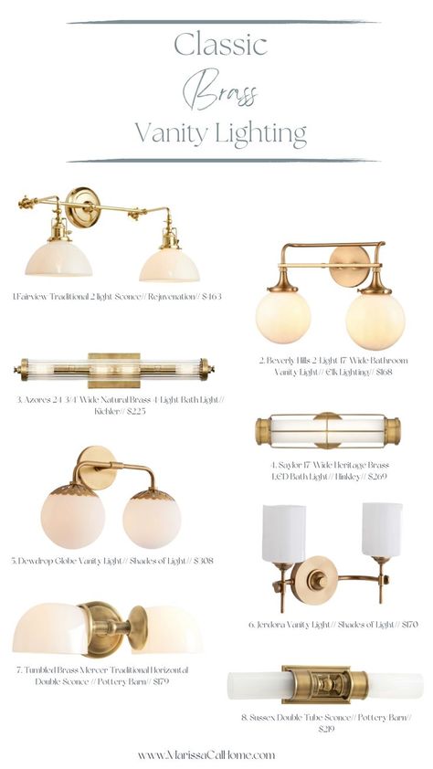 Affordable vintage-inspired brass and gold vanity lighting to upgrade your bathroom. Gold 2 Light Vanity Light, Classic Bathroom Light Fixtures, Vintage Gold Bathroom Mirror, Vintage Bathroom Vanity Light, Bathroom Vanity Ceiling Lighting, Vanity Light Brass, Above Sink Lighting Bathroom, Brushed Brass Bathroom Light Fixtures, Studio Mcgee Bathroom Lighting