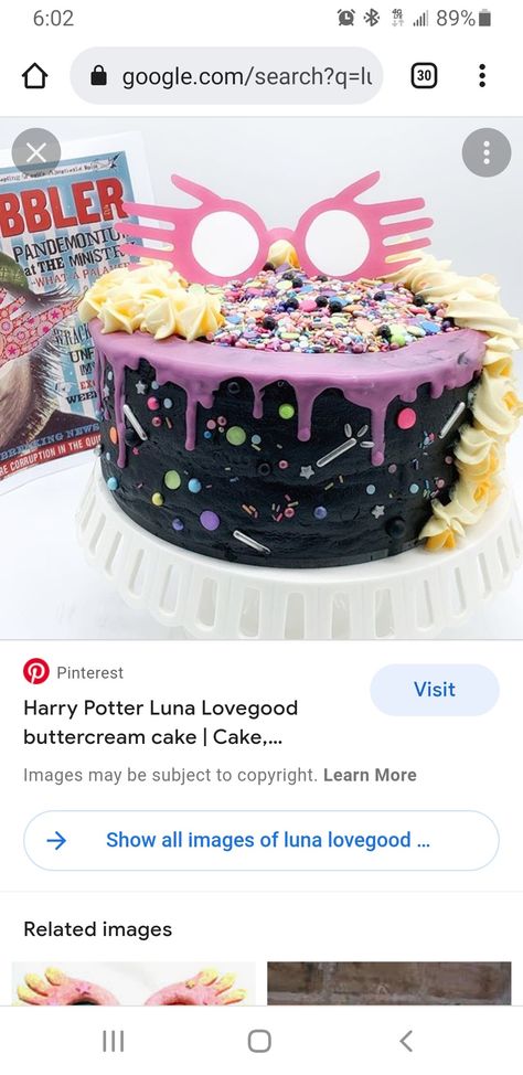 Luna Lovegood Birthday Cake, Luna Lovegood Cake Ideas, Luna Lovegood Cake, Luna Lovegood Birthday, Luna Lovegood Glasses, Cooking Crafts, Hogwarts Party, Harry Potter Luna Lovegood, Novelty Birthday Cakes