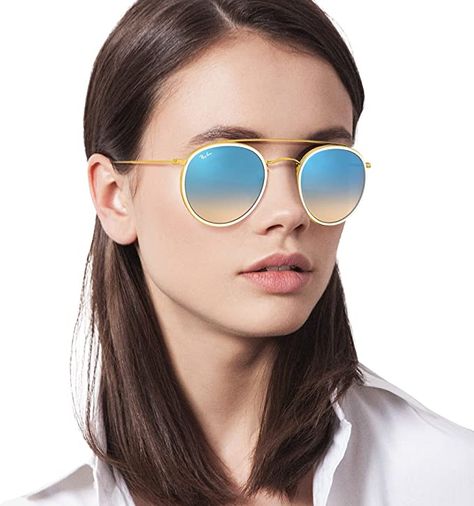 Ray Ban Round, High Tech Design, Hollywood Scenes, Ray Ban Women, Round Ray Bans, Spring Vacation, Aviator Style, Eyewear Brand, Full Metal