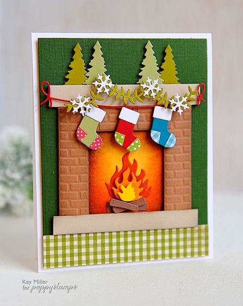 Baby Mobil, Handmade Christmas Card, Handmade Things, Homemade Christmas Cards, Christmas Card Crafts, Christmas Fireplace, Recipes Dessert, Diy Christmas Cards, Christmas Cards To Make