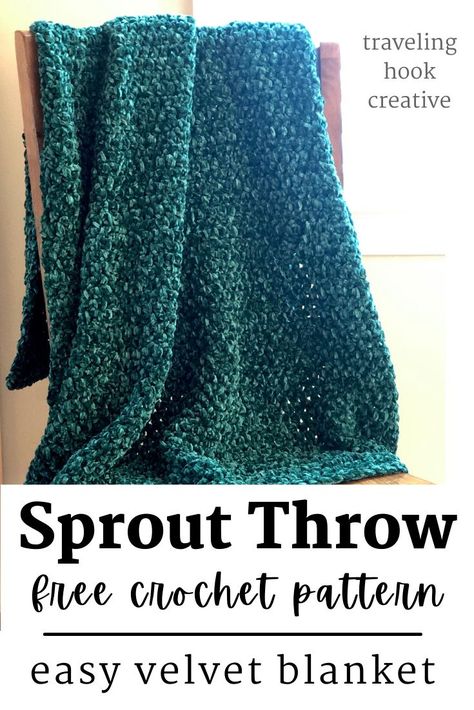 Crushed Velvet Crochet Blanket, Chunky Velvet Crochet Blanket, Emerald Green Crochet Blanket, Crochet Chenille Blanket Free Pattern, Velvet Yarn Crochet Patterns Blanket, Crochet Afghan Patterns Free Throw Blankets, Crochet Chenille Blanket, Crochet Velvet Blanket, Velvet Crochet Blanket