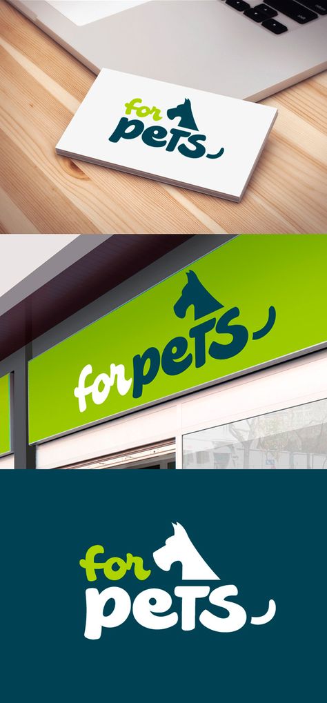 Diseño de logotipo para Forpets, una tienda física y online de productos y alimentación para animales, principalmente dirigida a perros y gatos.  Nuestro cliente no tenía una idea predeterminada así que nos dio total libertad para buscar su nueva imagen, solamente nos dijo que quería algo potente y que no fuera excesivamente infantil. Pet Logo Design Ideas, Petshop Logo, Vet Logo, Pets Logo, Pet Shop Logo, Pet Branding, Pet Logo, Dog Club, Pet Hotel