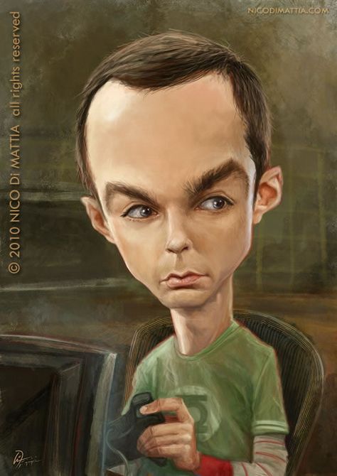 Gotta love Sheldon! ;) Goofy Animals, Caricature Drawings, Caricature Art, Joker Artwork, Caricature Sketch, Jim Parsons, Sheldon Cooper, Funny Caricatures, Art Jokes