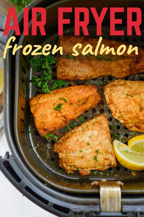 You can cook these salmon fillets in 10 minutes straight from the freezer! Air Fryer Frozen Salmon, Lemon Dijon Sauce, Frozen Salmon Recipe, Sockeye Salmon Recipes, Salmon In Air Fryer, Fillet Recipes, Salmon Fillet Recipes, Dijon Sauce, Frozen Salmon