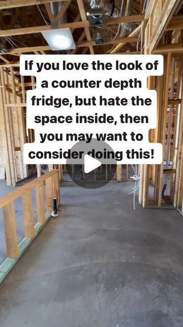 Freestone Built | Owner Builds & Custom Builds on Instagram: "If you love the look of a counter depth refrigerator, but hate the space inside, then you may want to consider doing this! 👌🏼

#selfbuild #ownerbuilder #build #home #newbuild #appliances #kitchendesign #interiordesign #constructiontips #customhome" Cabinet Depth Refrigerator, Appliance Makeover, Counter Depth Fridge, Lakehouse Ideas, Undercounter Refrigerator, Counter Depth Refrigerator, Counter Depth, Home Building Tips, Basement Bar