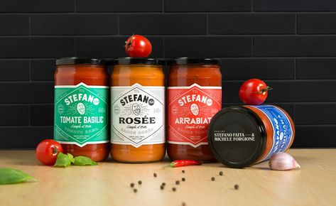 Stefano on Packaging of the World - Creative Package Design Gallery Sauce Packaging Design, Sauce Packaging, Pasta Sauces, Frozen Pizza, Canned Tomato Sauce, Food Packaging Design, Packaging Design Inspiration, Pasta Sauce, Super Ideas