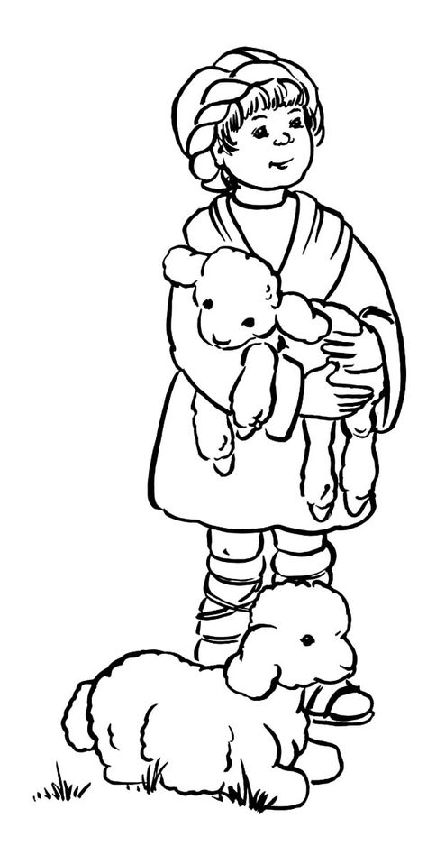 David The Shepherd Boy Hold His Sheep Coloring Pages : Kids Play Color Nativity Shepherds Drawing, David The Shepherd Boy Craft, David The Shepherd, Good Shepard, Sheep Drawing, Jesus Crafts, Sunday School Coloring Pages, Dramatic Play Preschool, Boy Printable