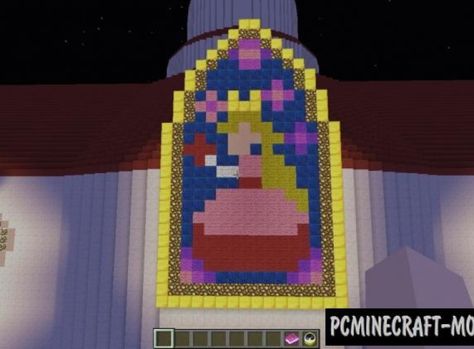 Peaches Castle Minecraft, Minecraft Peach Castle, Peaches Castle, Princess Peach Castle, Castle Map, Castle Minecraft, Mario Game, Castle Bedroom, Minecraft Construction