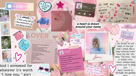 Macbook Wallpaper Aesthetic Collage Pink, Lover Desktop Wallpaper, Asthetic Picture Wallpaper For Laptop, Taylor Swift Laptop, Laptop Wallpaper Quotes, Pink Wallpaper Desktop, Wallpaper Taylor Swift, Lover Taylor Swift, Pink Wallpaper Laptop