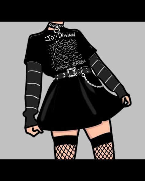 Edgy Outfit, E Girl Outfits, Clothing Sketches, Art Outfits, Karakter Disney, Black Clothes, Clothing Design Sketches, Rock Outfit, Drawing Anime Clothes