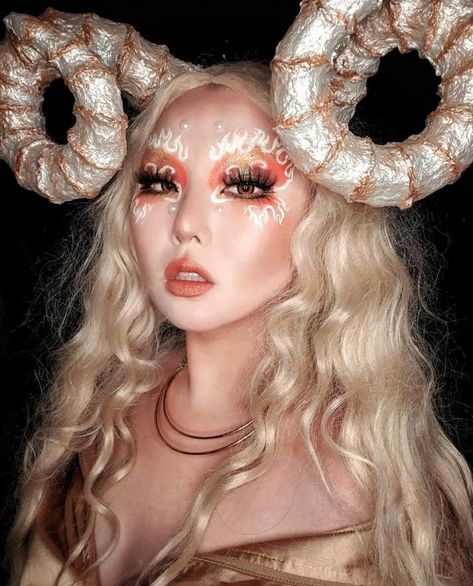 Aries Halloween Costume, Aries Archetype, Aries Photoshoot Ideas, Aries Costume, Aries Photoshoot, Aries Makeup, Zodiac Costume, Mars Aries, Aries Star Sign