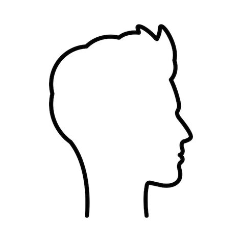 Face outline of male or man human head p... | Premium Vector #Freepik #vector #face-profile #head-profile #avatar #profile Chevrolet Camaro Black, Camaro Black, Head Outline, Vector Face, Silhouette Head, Head Profile, Profile Avatar, Face Outline, Face Profile