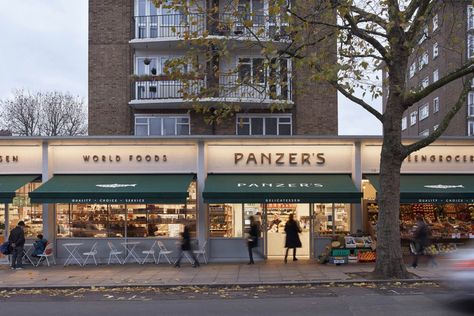 Here Design's subtle, modern brand refresh for Panzer’s Deli & Grocery | Creative Boom Stripmall Architecture, Taste Sense, Stall Fronts, Deli Shop, Bakery Design Interior, Grocery Store Design, Client List, Asian Architecture, Modern Food