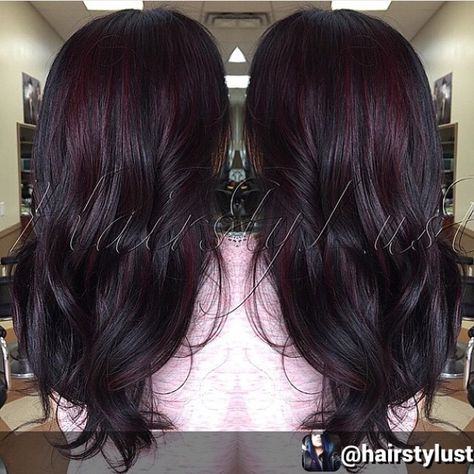 Dark cherry Black Cherry Hair Color Dark, Merlot Hair Color, Black Cherry Hair Color, Dark Burgundy Hair, Black Cherry Hair, Cherry Hair Colors, Hair Color Plum, Best Hair Color, Cherry Hair