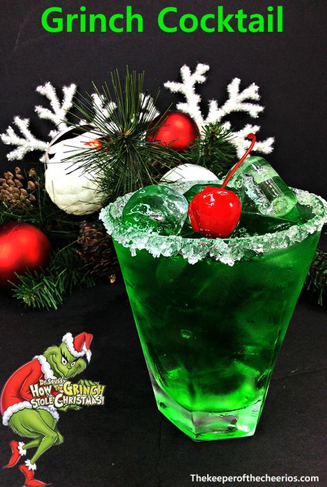 Grinch Cocktail, adult drink, Adult Christmas drink Grinch Cocktail, Xmas Drinks, Christmas Drinks Alcohol Recipes, Christmas Party Drinks, Christmas Drinks Recipes, Christmas Drinks Alcohol, Jul Mad, Grinch Christmas Party, Christmas Drink