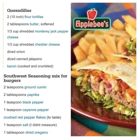 Applebees Quesadilla Burger Sauce, Applebees Quasidilla Burger Recipes, Quesadilla Burger Recipe, Burger Sauce Recipe, Quesadilla Burgers, Burger Sauce, Houseboat, Quesadillas, Beef Dishes