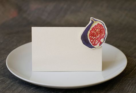 fig Fig Theme Wedding, Fig Pictures, Fig Christmas Ornament, Fig Cross Stitch, Fig Images, Fruit Wedding, Fig Fruit, Table Number Card, Wedding Place Card