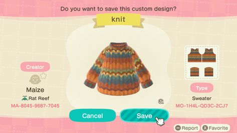 Animal Crossing Sweater Design, Acnh Sweater, Basic Sweater Pattern, Clothing Codes, Acnh Codes, Basic Sweaters, Island Ideas, Shipwreck, Sweater Design