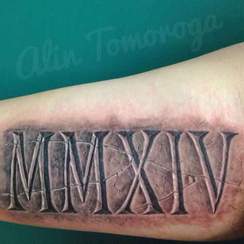 #tamorogaa #alintomoroga #propagandatattoostudio #propagandamanchester #tattoo #tattoos #ink #3D #3Dtattoo #3Dtattoos #rocktexture #relieftattoo #2014 #2014tattoo #MMXIV #romannumerals #romannumeralstattoo #cracked #stone #stonetattoo #romannumeralsink #2014ink #twothousandfourteen #tattoosoninsideupperarm #inkstagram #pinterestink #tattoosofpinterest Anniversary Tattoo, Harley Tattoos, Avatar Tattoo, Stone Tattoo, Latest Tattoo Design, Filigree Tattoo, Roman Numeral Tattoos, Text Tattoo, Red Ink Tattoos