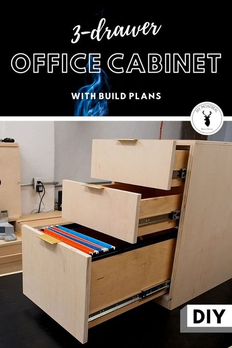 Diy File Drawer In Cabinet, Diy Desk Drawers How To Build, Diy Office Cabinets How To Build, Diy Drawer Cabinet, Diy Desk With Drawers, Install Drawer Slides, Build A Desk, Build Drawers, Library Nook