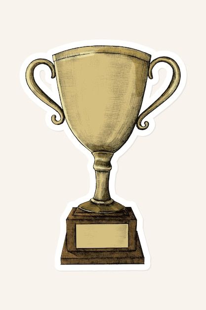 Trophies Aesthetic, Award Drawing, Trophy Illustration, Winner Graphic, Winner Trophy, Scrapbook Prints, Vintage Trophy, Trophies And Medals, Scrapbook Printing