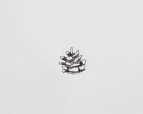 Simple Pinecone Tattoo, Pine Cone Doodle, Pine Cone Tattoos, Tiny Pinecone Tattoo, Pinecone Tattoo Minimalist, Noel Tattoo, Simple Nature Tattoos, Pinecone Drawing, Charlie Tattoo