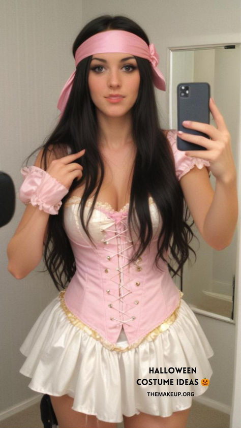 Sexy Halloween Costume: Get The Pirate Halloween Costume Look Corset Halloween Costumes, Pirate Halloween Costume, Fitted Corset, Pirate Halloween Costumes, Pirate Halloween, Pirate Hat, Pink Corset, Pirate Hats, Bold Accessories