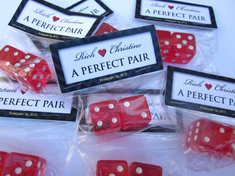 Dice as party favors! Choose-Your-Own-Adventure with Role Playing elements at each table as ice breakers!