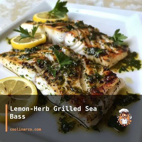 A delicious and healthy grilled sea bass recipe. Black Sea Bass Recipe Grilled, Grilled Sea Bass Recipes, Black Sea Bass Recipe, Sea Bass Recipes Healthy, Sea Bass Fillet Recipes, Bass Recipes, Grilled Sea Bass, Grilled Foil Packets, Sea Bass Recipe