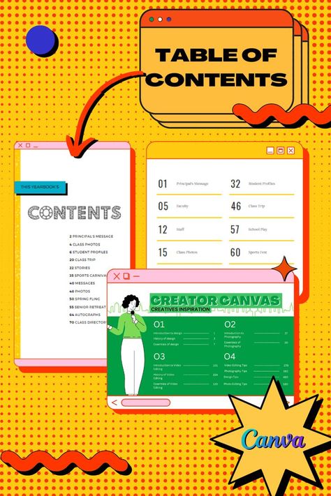 Make a Table of Contents in Canva Table Infographic, Making A Table, Canvas Table, Canva Tutorials, Using Canva, Make A Table, School Play, History Of Photography, Canva Tutorial