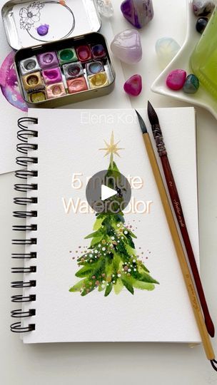 Watercolor Christmas Tutorial, Easy Watercolor Christmas Cards Diy, Christmas Card Watercolor Ideas, Watercolor Bookmark Ideas, Watercolor Christmas Cards Tutorial, Christmas Watercolor Ideas, Watercolor Christmas Trees, Watercolour Winter, Watercolor Ornaments