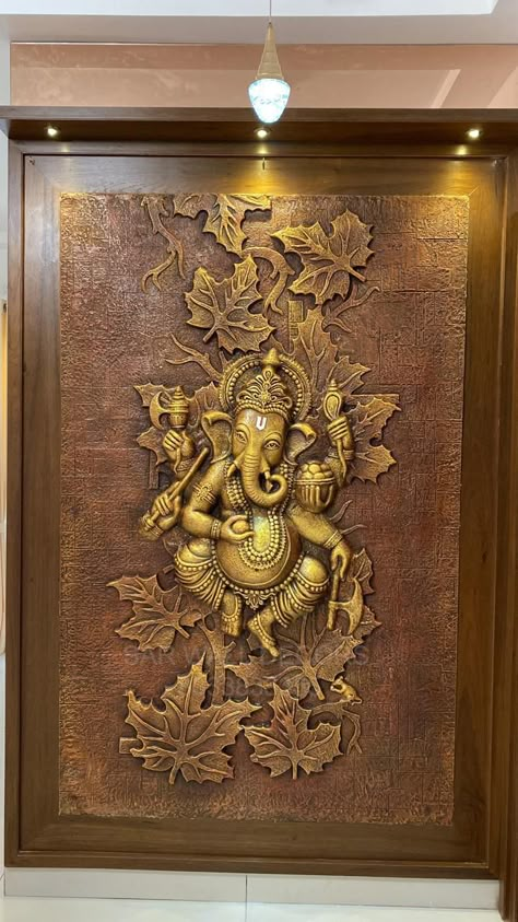 fiberglass Wall Mural in Hyderabad Ganesh Wall Decor, 3d Mural Art, Buddha Wall Decor, Wall Building, Mural Art Design, Door Design Photos, 3d Mural, Front Door Design Wood, House Wall Design