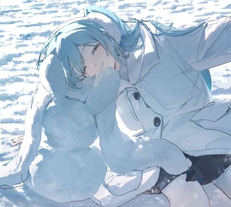 Snow Illustration, Pretty Drawings, Big Art, Art Icon, Anime Poses Reference, Art Inspiration Drawing, An Anime, Pretty Art, Hatsune Miku