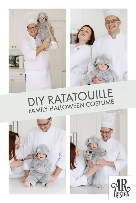 DIY Ratatouille Family Halloween Costume idea. #costumeidea #familycostume #simplecostume #DIYcostume Diy Remy Ratatouille Costume, Diy Ratatouille Costume, Ratatouille Family Costume, Ratatouille Costume Family, Ratatouille Costume, Diy Family Halloween Costumes, Purim Ideas, Mom Halloween Costumes, Ar Design